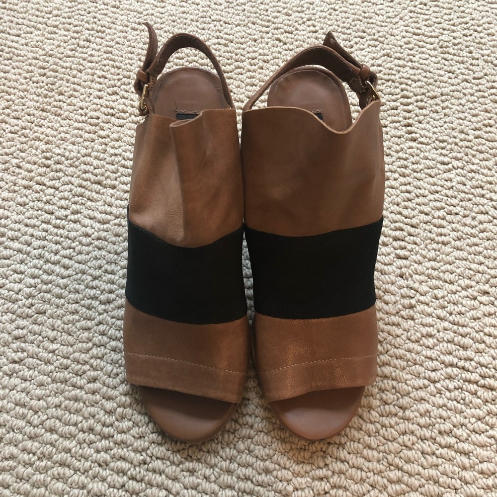 Steven by Steve Madden Leather Elastic Wedge